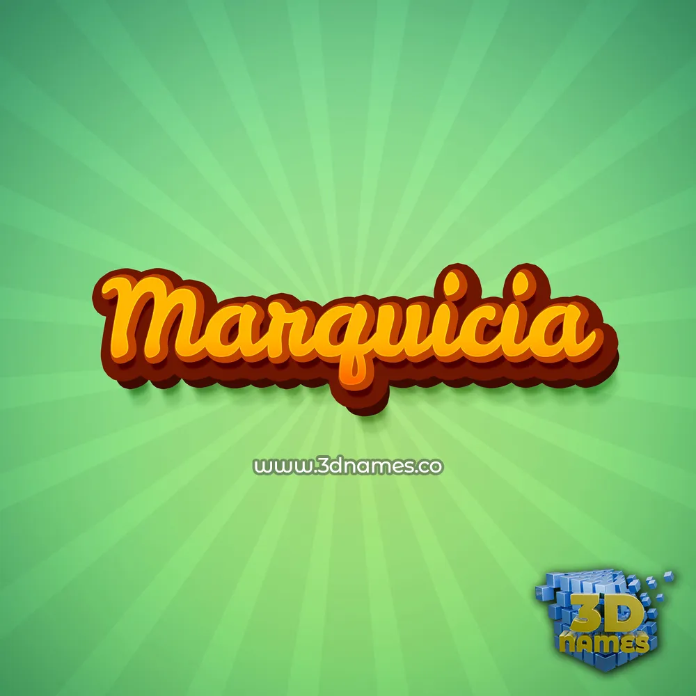 marquicia in Green Rays style - 3D name wallpaper