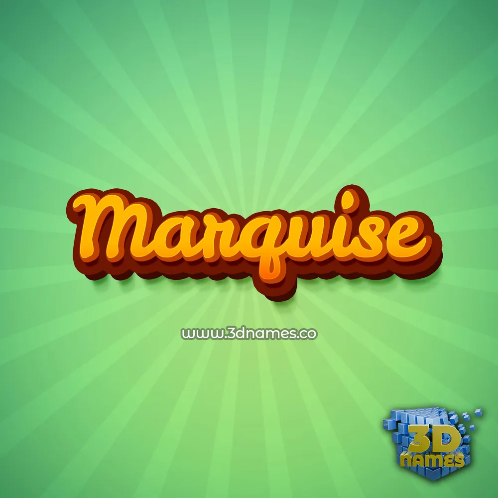 marquise in Green Rays style - 3D name wallpaper
