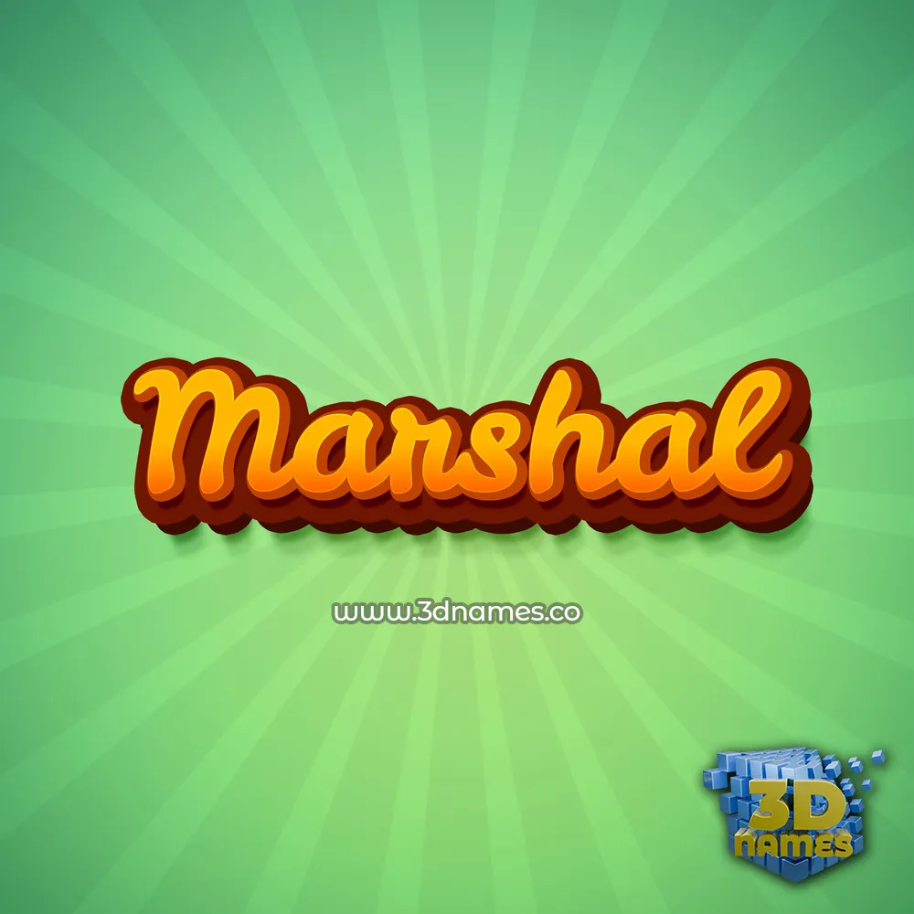 marshal in Green Rays style - 3D name wallpaper