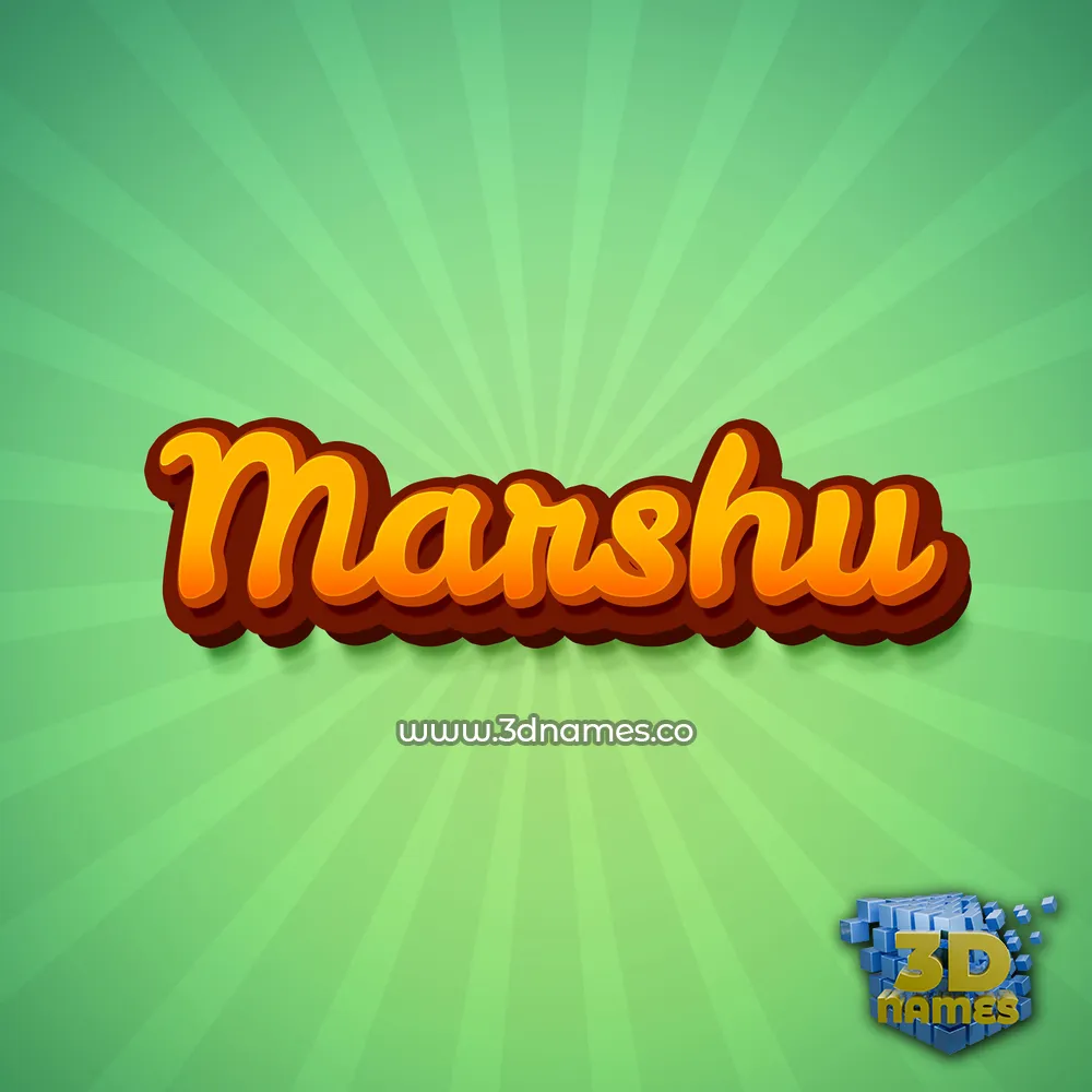 marshu in Green Rays style - 3D name wallpaper