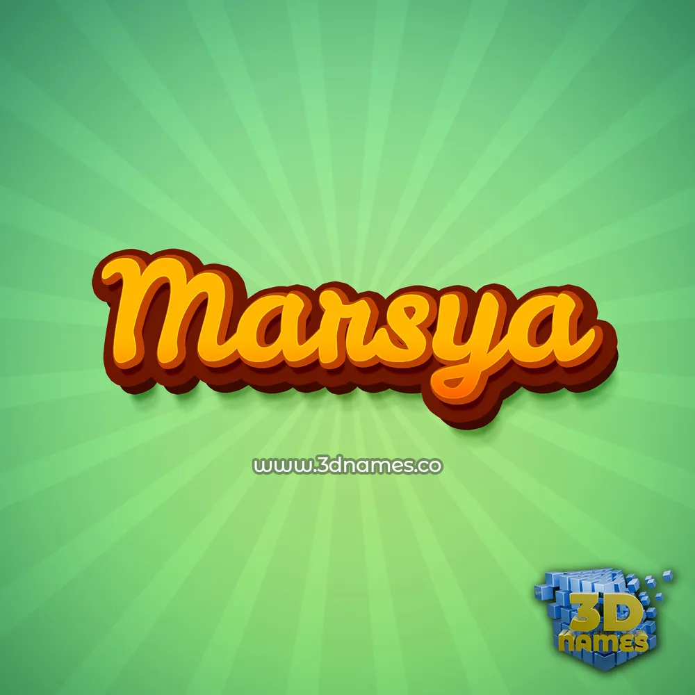 marsya in Green Rays style - 3D name wallpaper