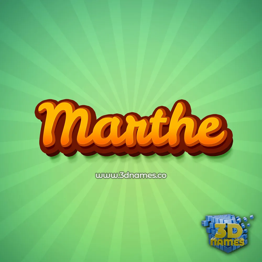 marthe in Green Rays style - 3D name wallpaper