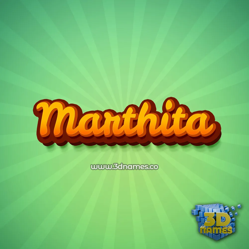 marthita in Green Rays style - 3D name wallpaper