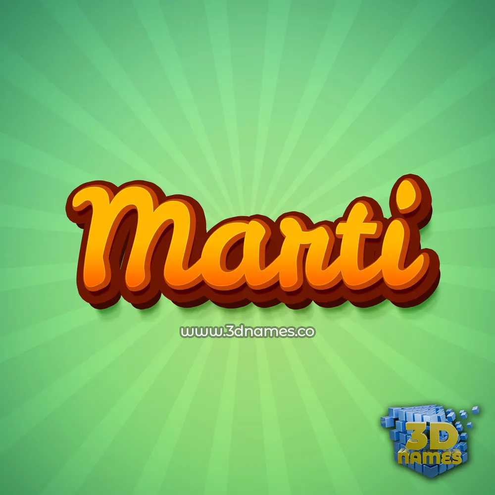 marti in Green Rays style - 3D name wallpaper