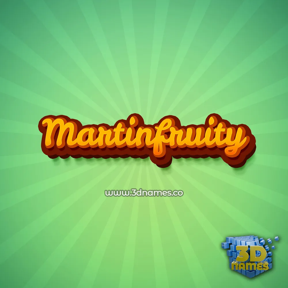 martinfruity in Green Rays style - 3D name wallpaper