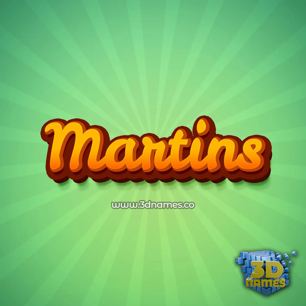 martins in Green Rays style - 3D name wallpaper