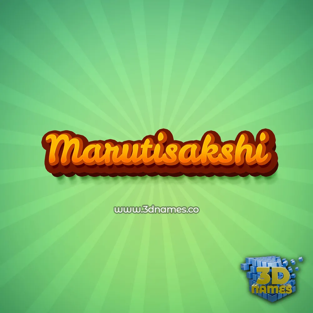 marutisakshi in Green Rays style - 3D name wallpaper