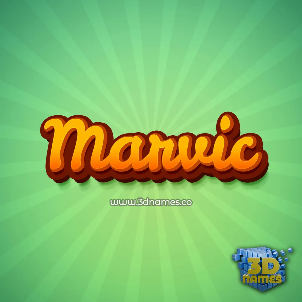 marvic in Green Rays style - 3D name wallpaper