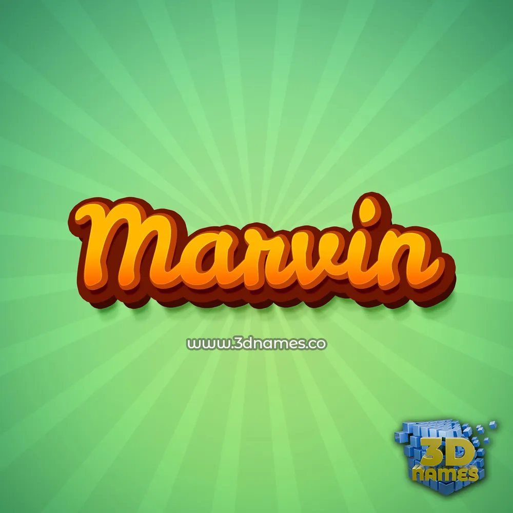 marvin in Green Rays style - 3D name wallpaper