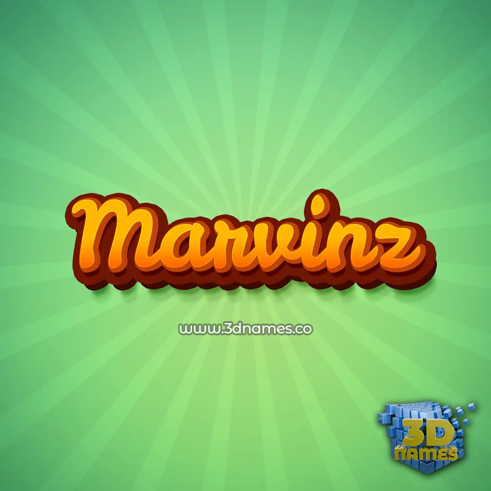 marvinz in Green Rays style - 3D name wallpaper