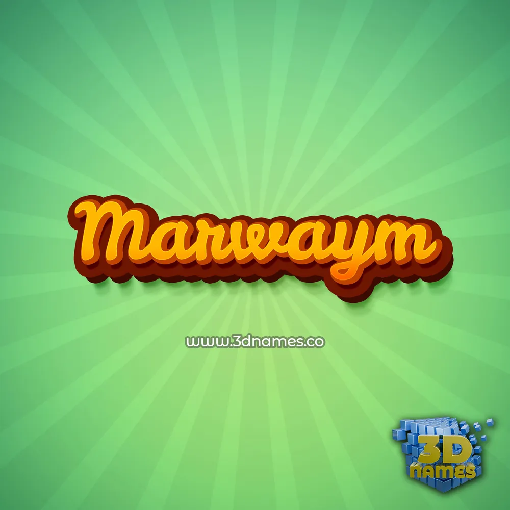 marwaym in Green Rays style - 3D name wallpaper