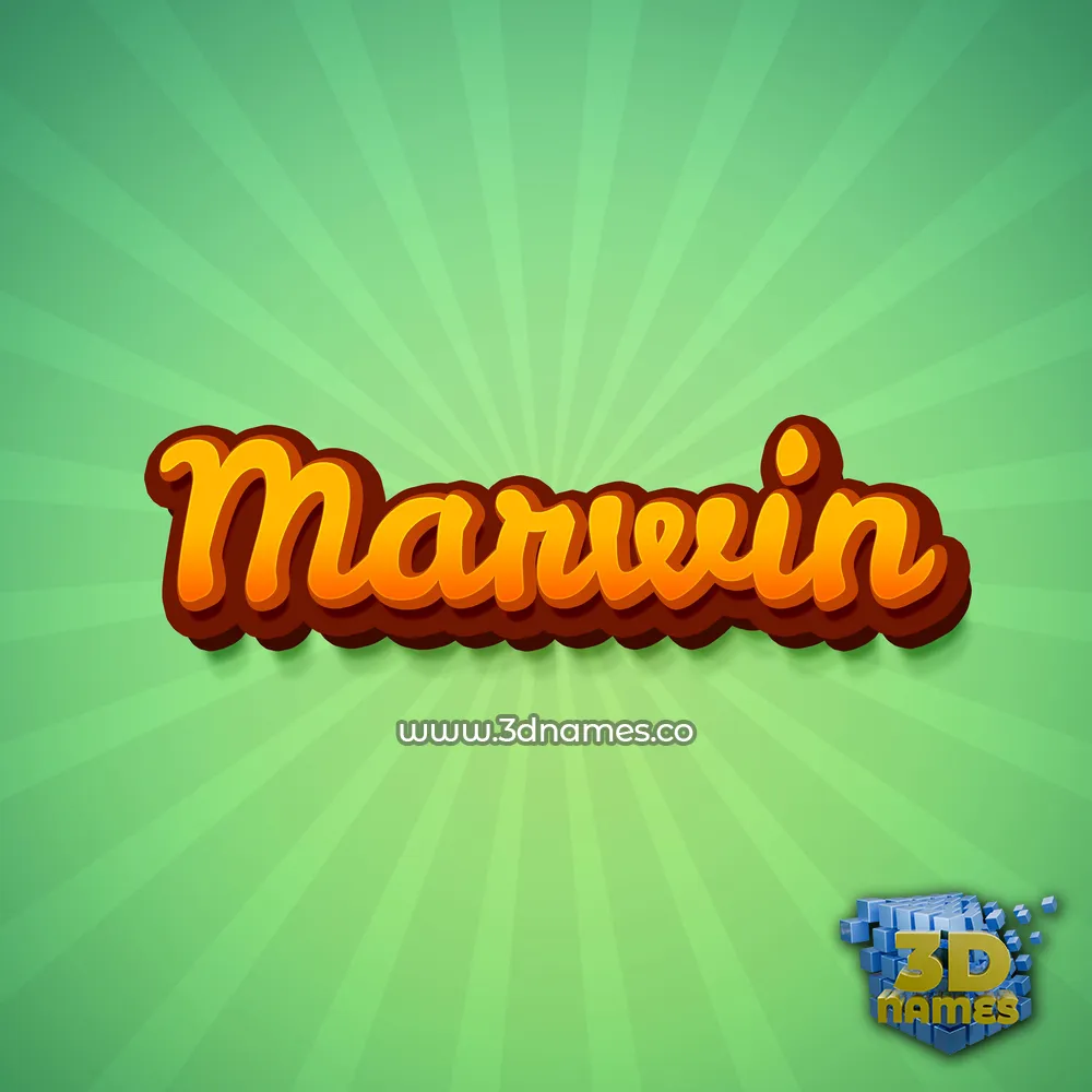 marwin in Green Rays style - 3D name wallpaper