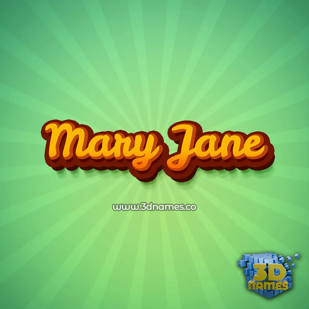 mary jane in Green Rays style - 3D name wallpaper