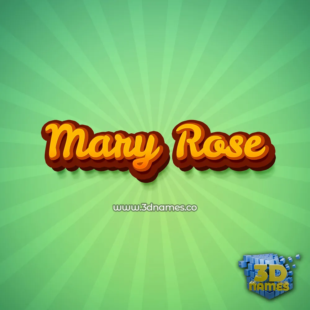mary rose in Green Rays style - 3D name wallpaper