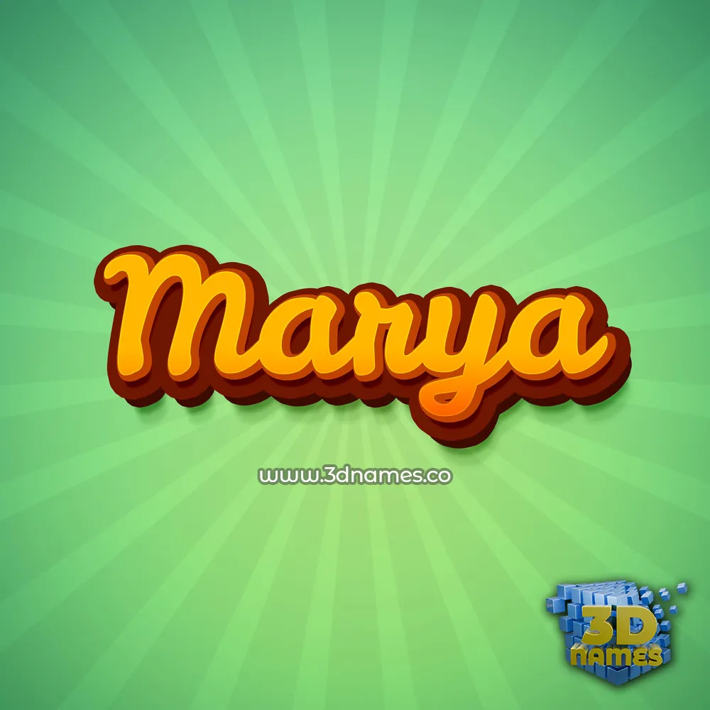 marya in Green Rays style - 3D name wallpaper