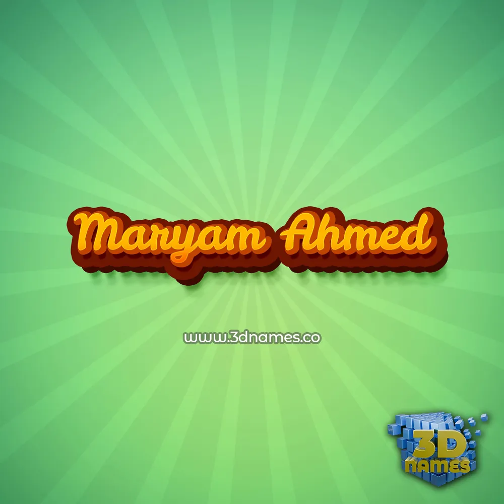 maryam ahmed in Green Rays style - 3D name wallpaper