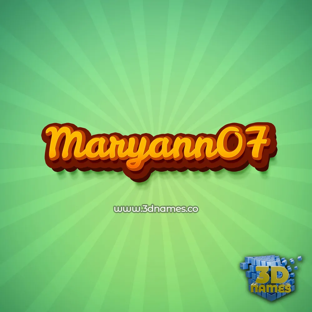 maryann07 in Green Rays style - 3D name wallpaper