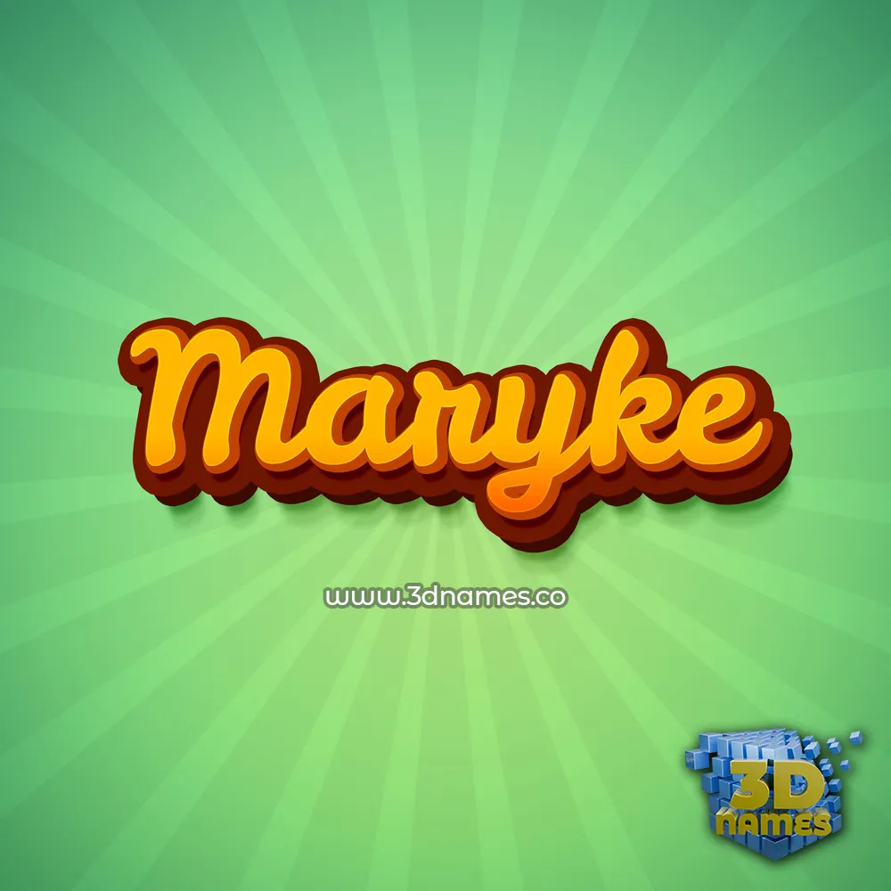 maryke in Green Rays style - 3D name wallpaper