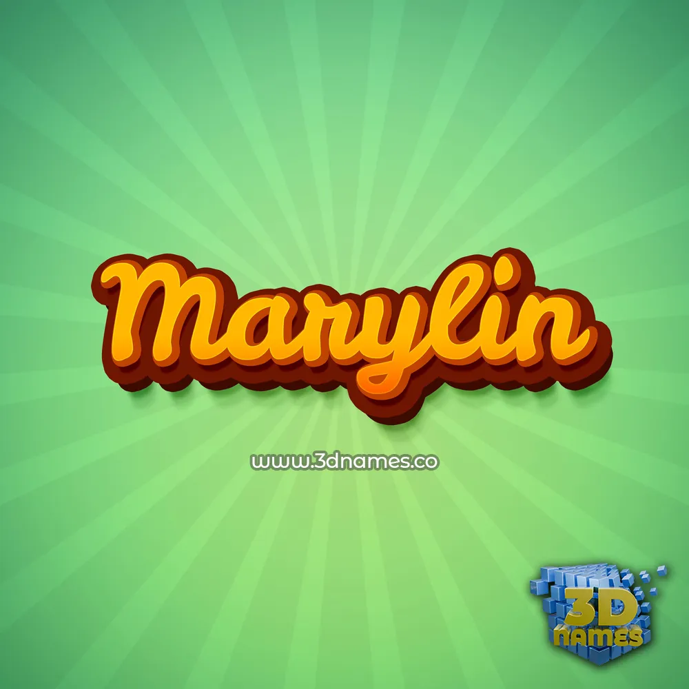 marylin in Green Rays style - 3D name wallpaper