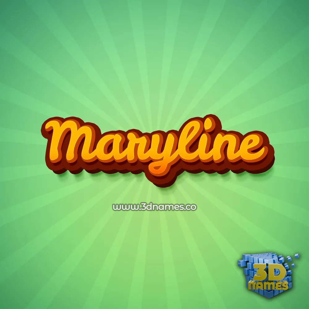 maryline in Green Rays style - 3D name wallpaper