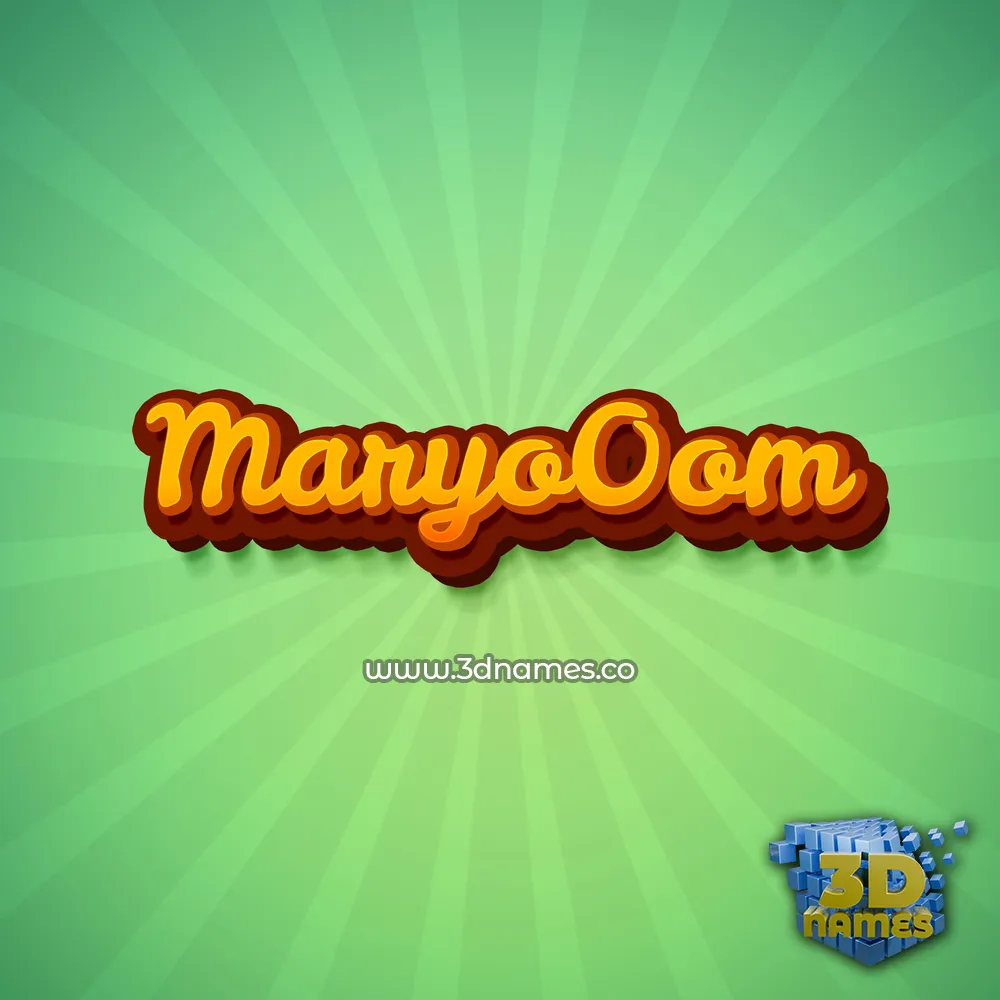 maryo0om in Green Rays style - 3D name wallpaper