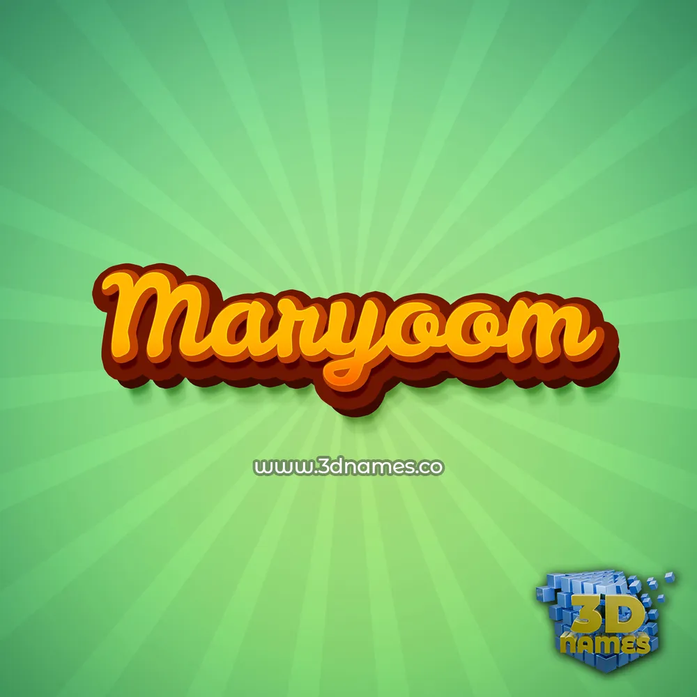 maryoom in Green Rays style - 3D name wallpaper