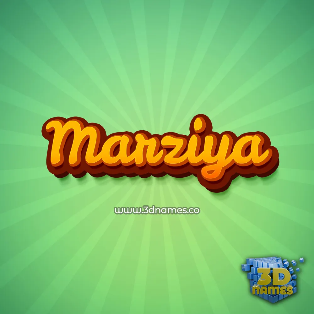 marziya in Green Rays style - 3D name wallpaper
