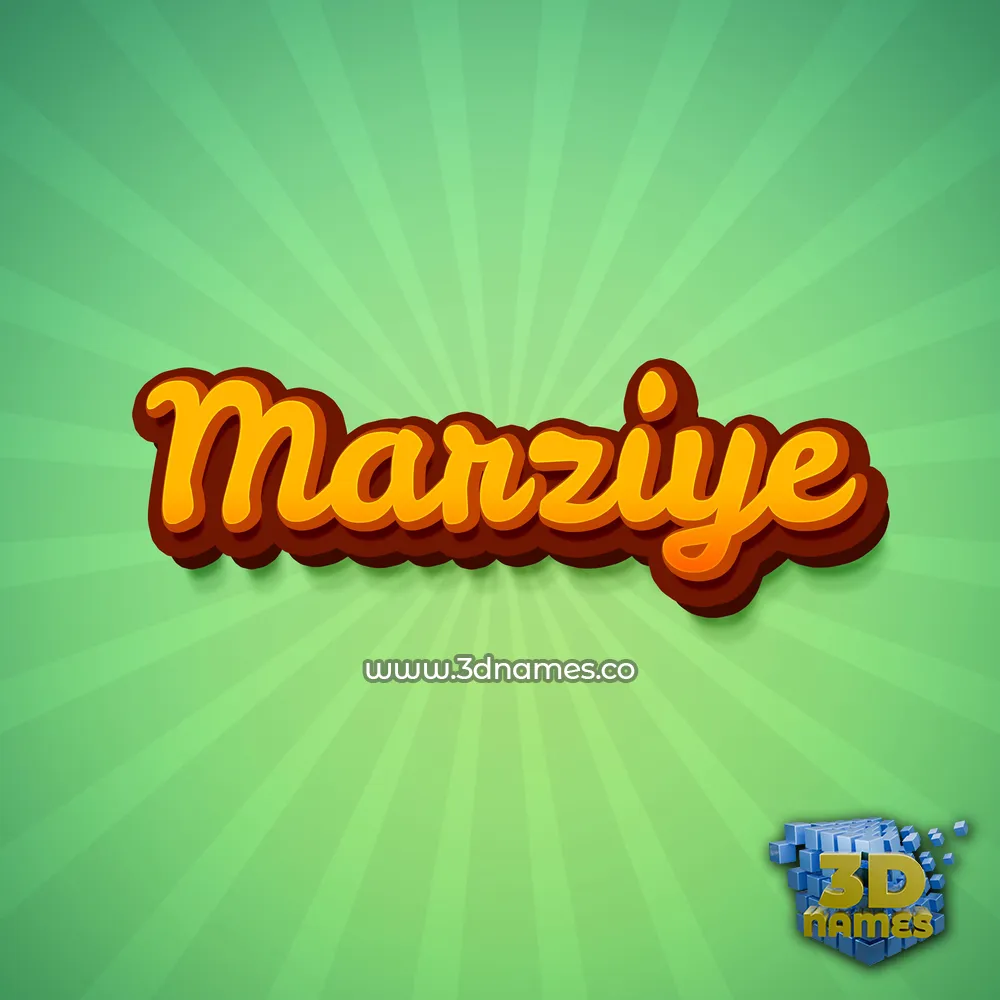 marziye in Green Rays style - 3D name wallpaper