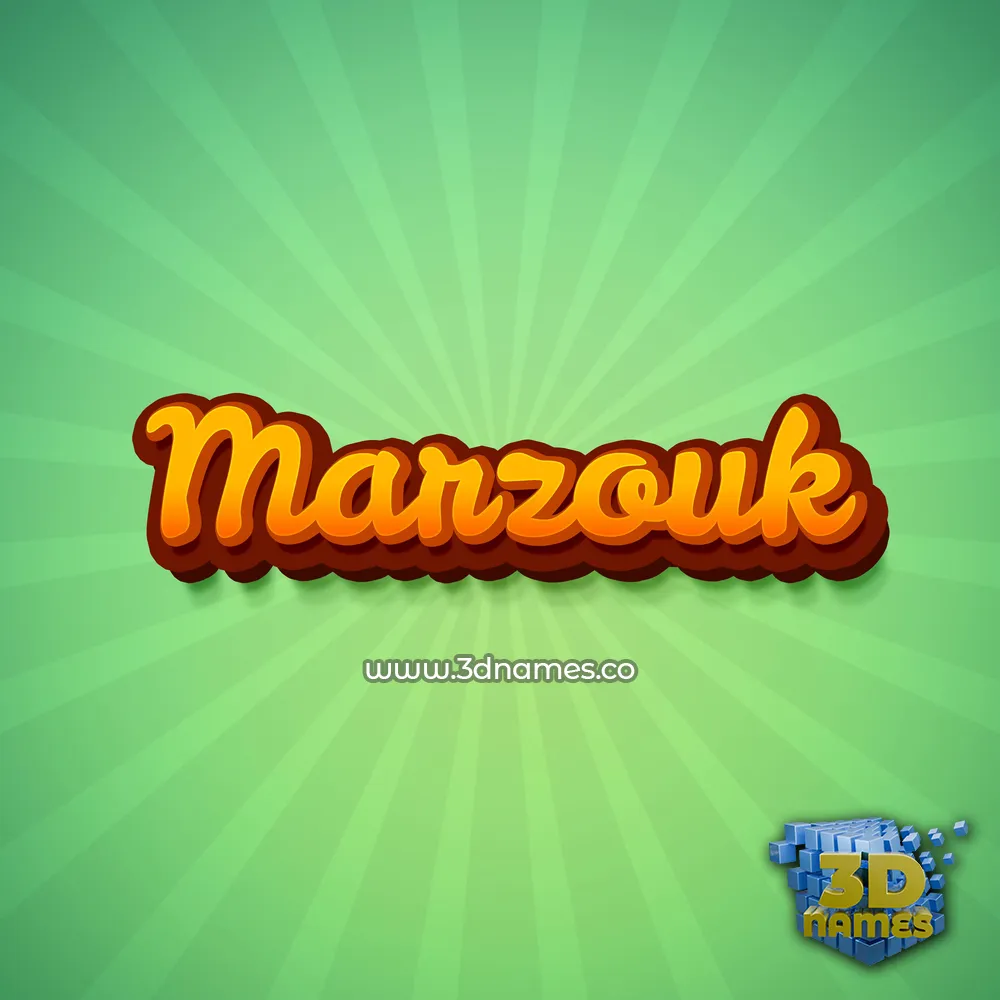 marzouk in Green Rays style - 3D name wallpaper