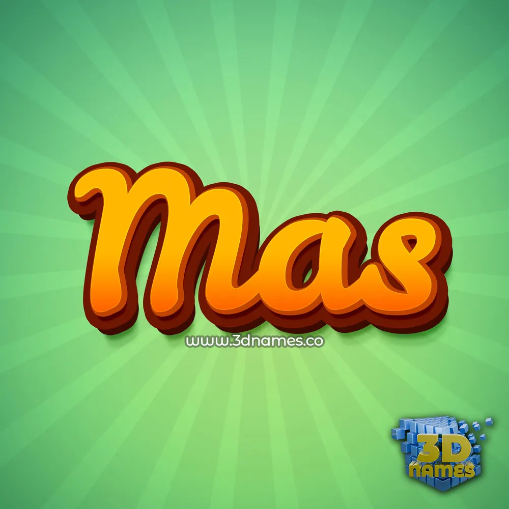 mas in Green Rays style - 3D name wallpaper