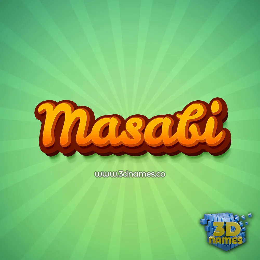 masabi in Green Rays style - 3D name wallpaper