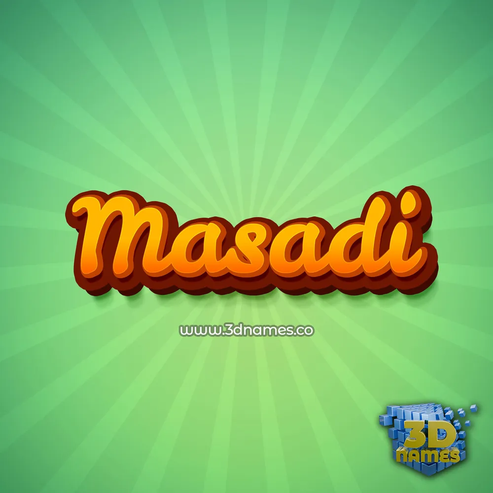 masadi in Green Rays style - 3D name wallpaper