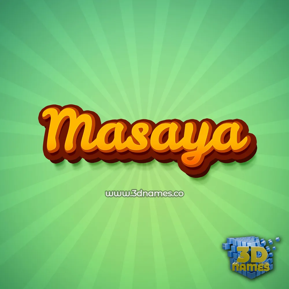 masaya in Green Rays style - 3D name wallpaper