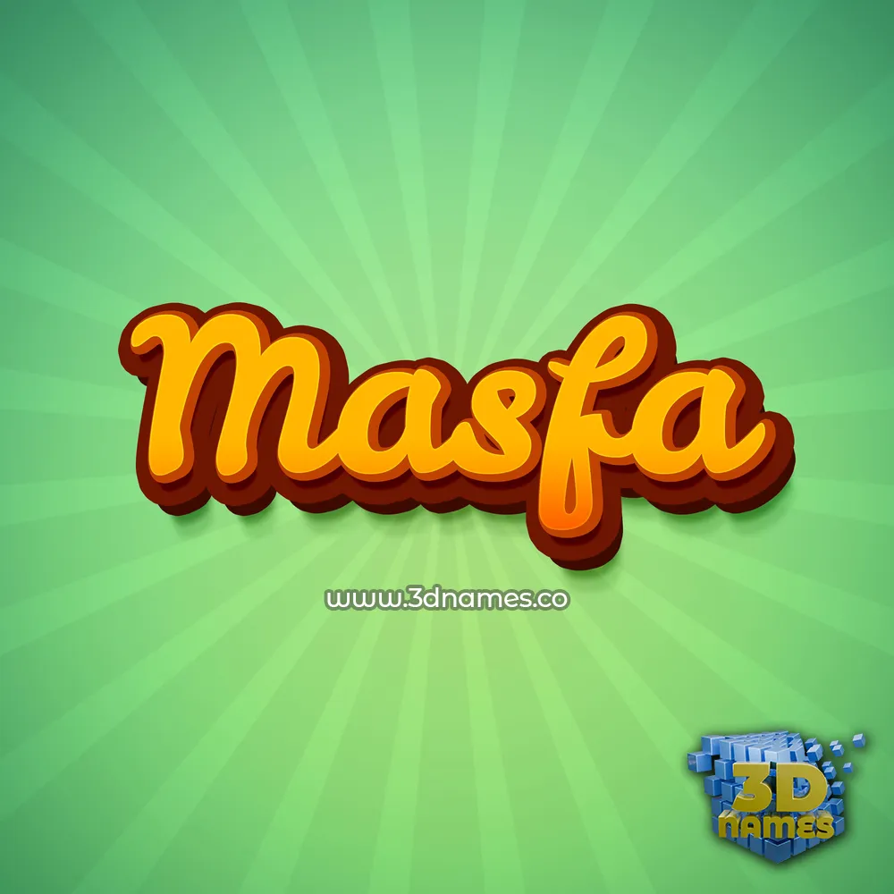 masfa in Green Rays style - 3D name wallpaper