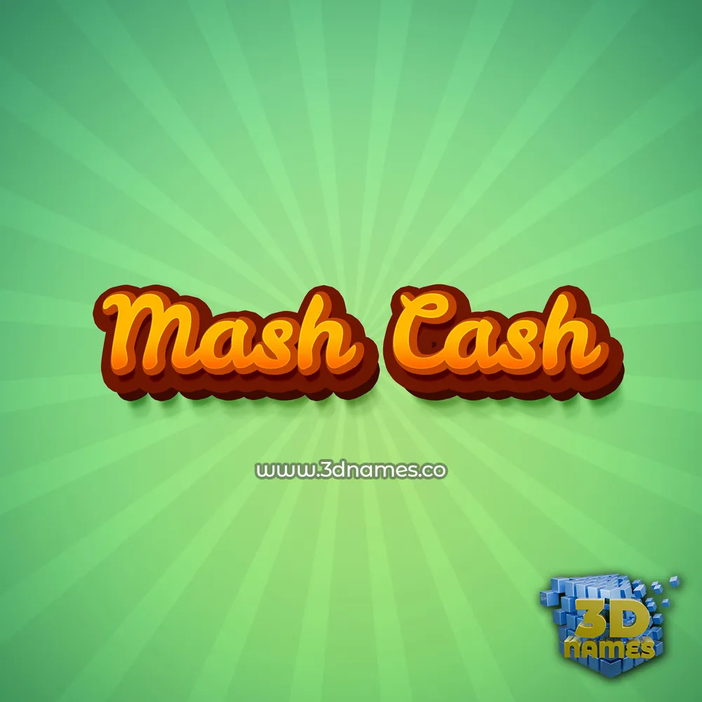 mash cash in Green Rays style - 3D name wallpaper