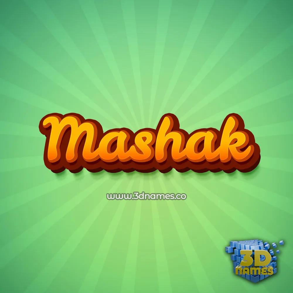 mashak in Green Rays style - 3D name wallpaper