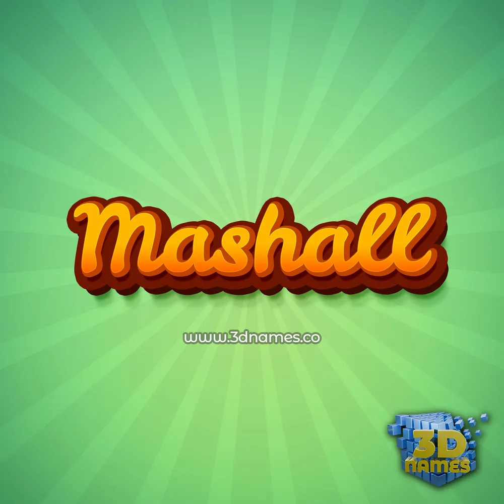 mashall in Green Rays style - 3D name wallpaper