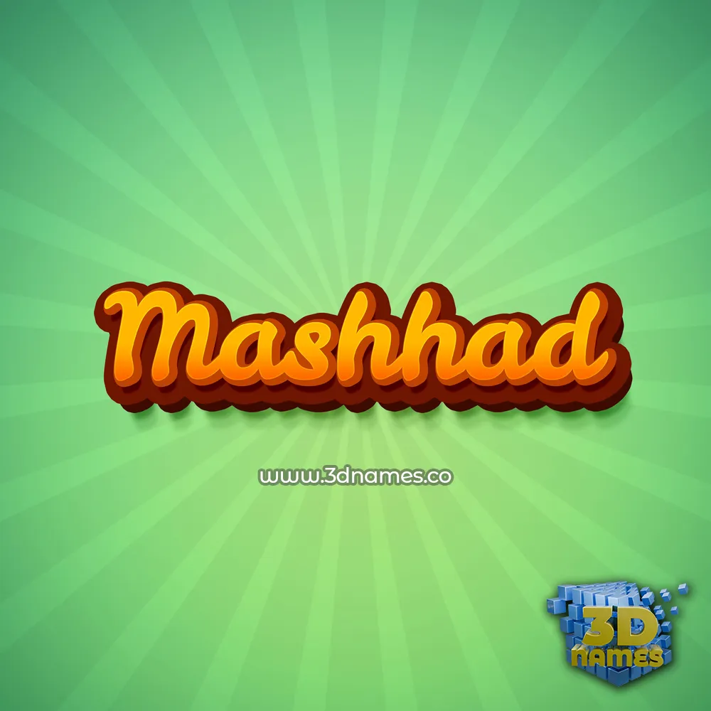 mashhad in Green Rays style - 3D name wallpaper