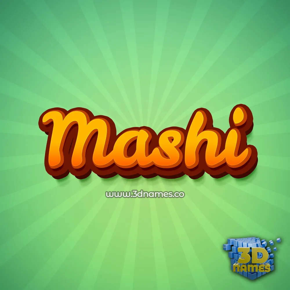mashi in Green Rays style - 3D name wallpaper