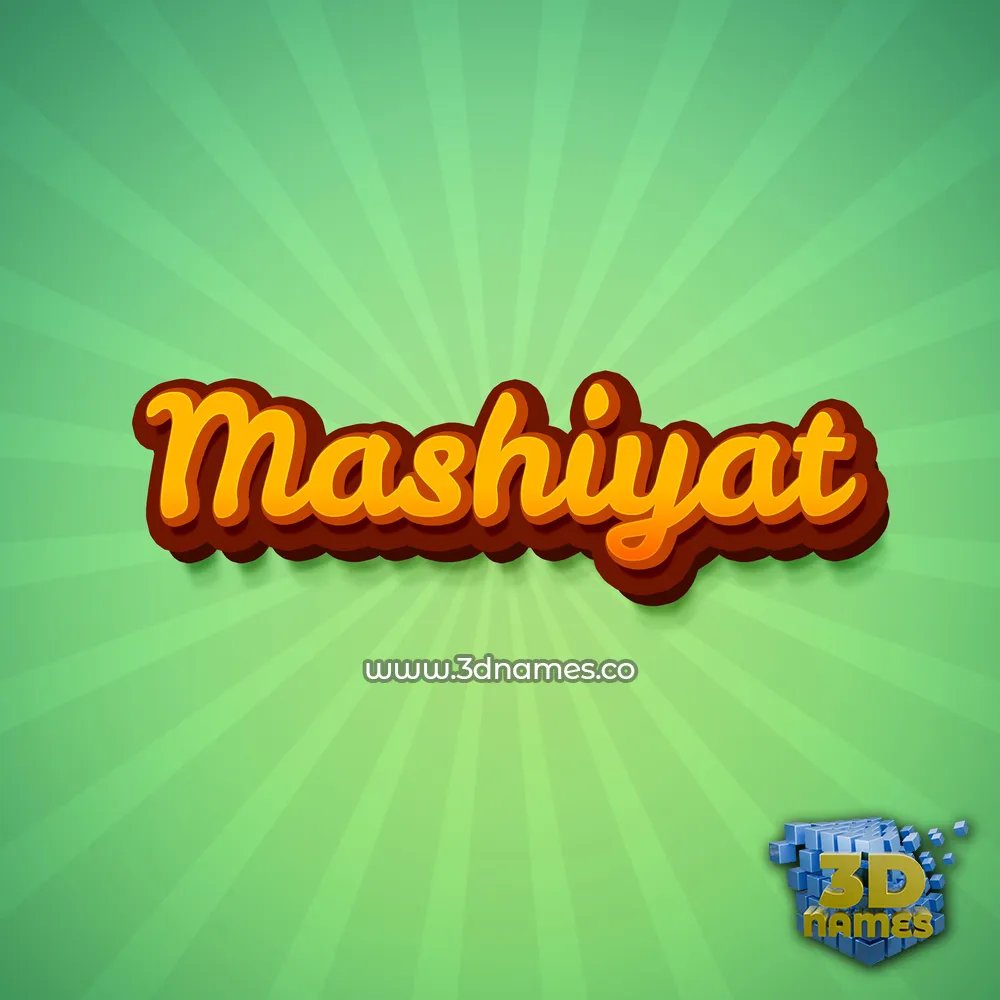 mashiyat in Green Rays style - 3D name wallpaper