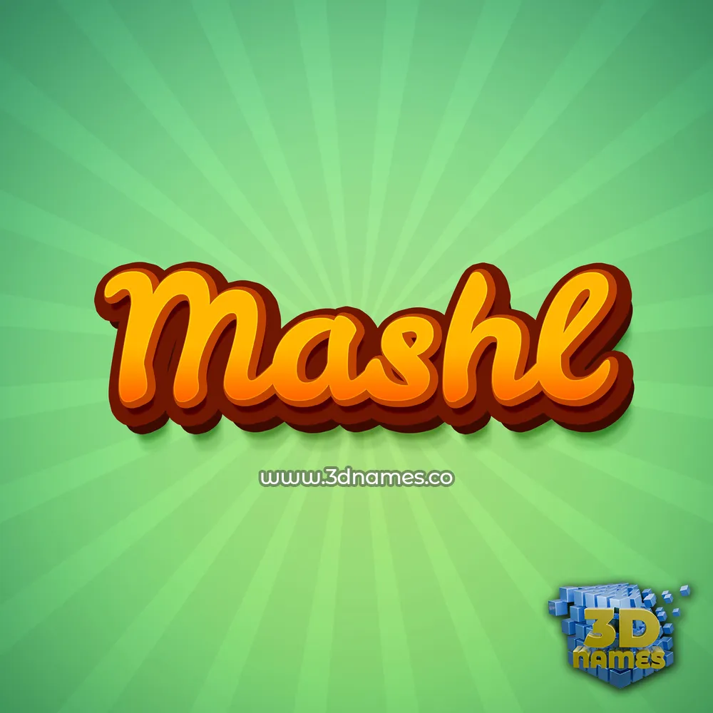 mashl in Green Rays style - 3D name wallpaper
