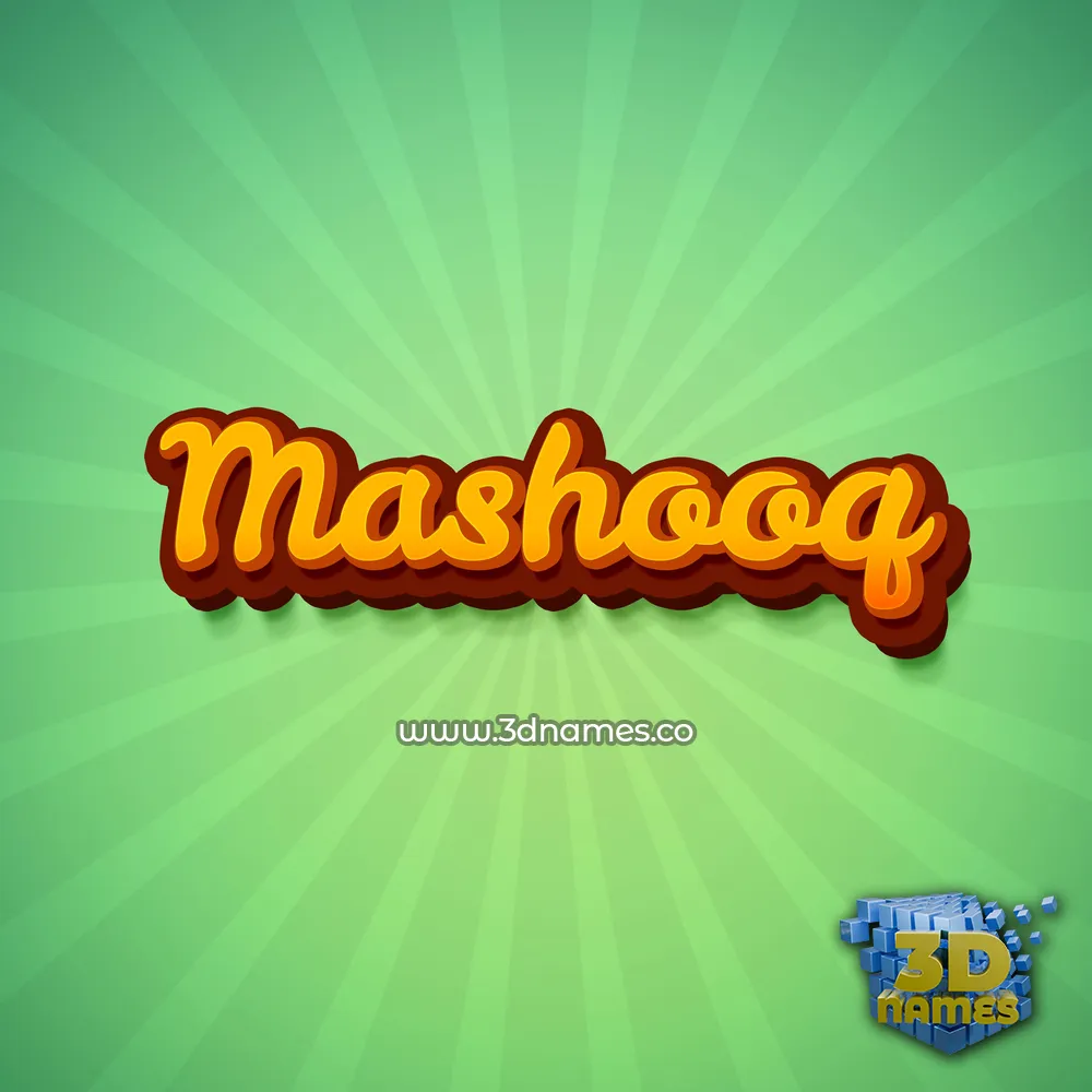mashooq in Green Rays style - 3D name wallpaper