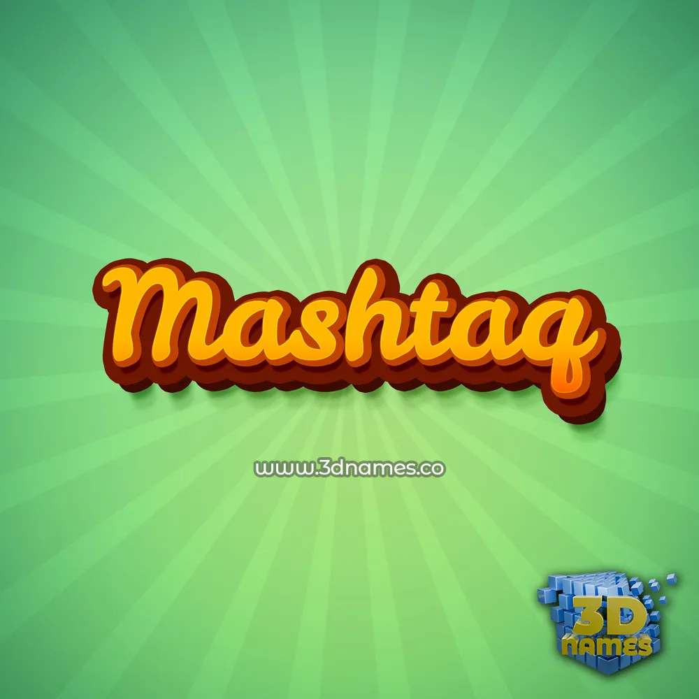 mashtaq in Green Rays style - 3D name wallpaper