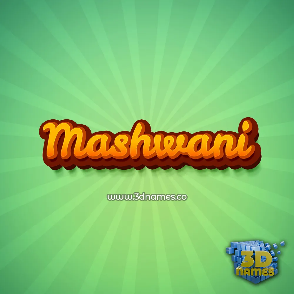 mashwani in Green Rays style - 3D name wallpaper