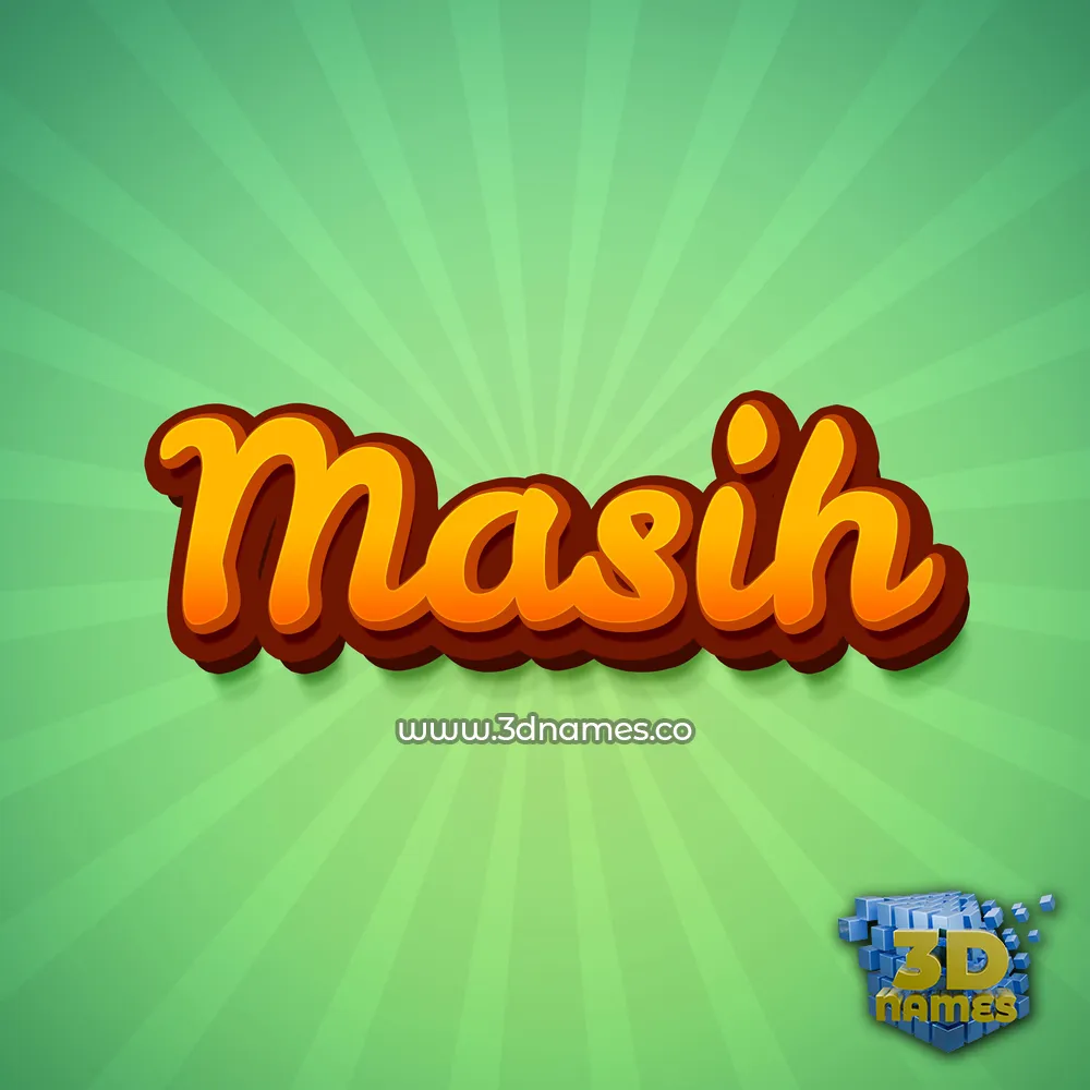 masih in Green Rays style - 3D name wallpaper