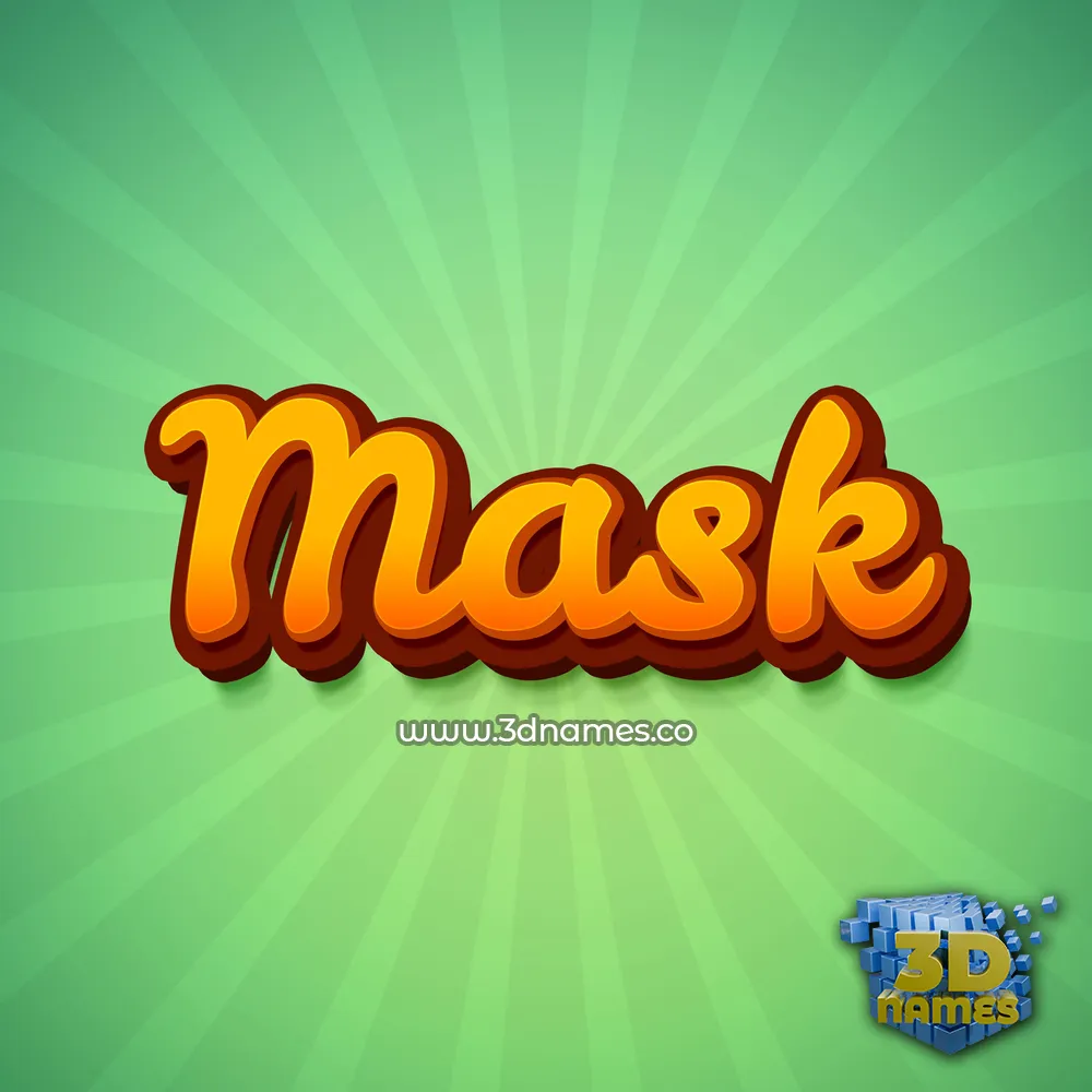 mask in Green Rays style - 3D name wallpaper