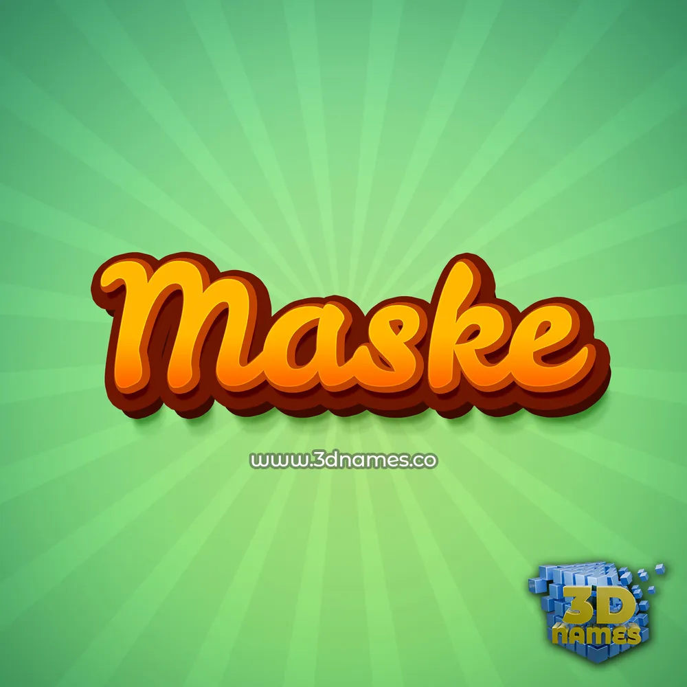 maske in Green Rays style - 3D name wallpaper
