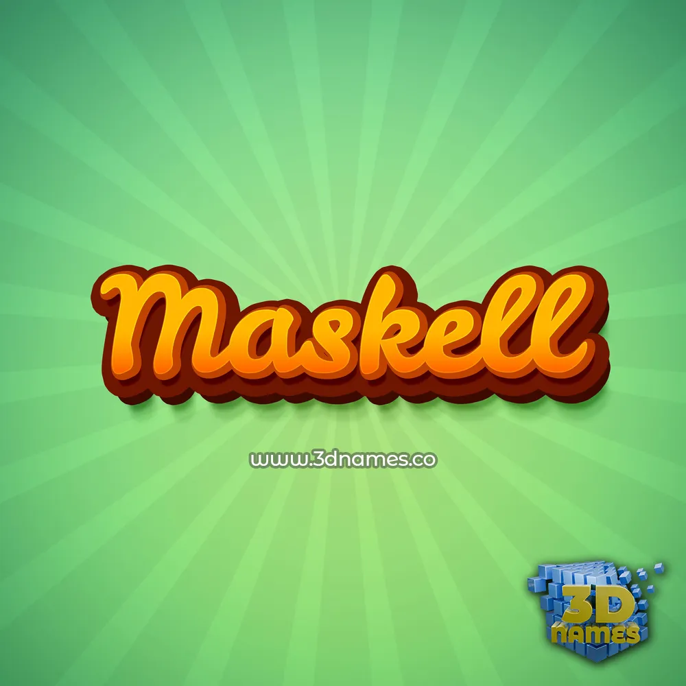 maskell in Green Rays style - 3D name wallpaper