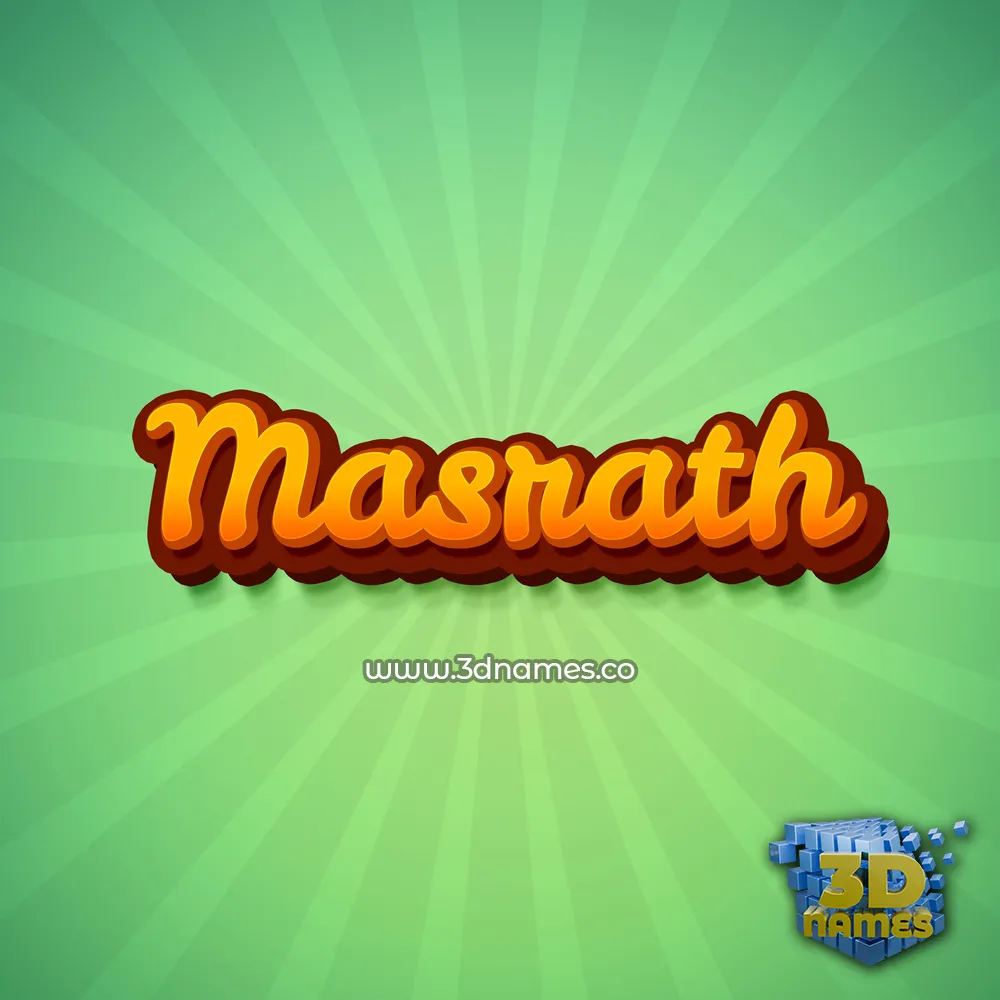 masrath in Green Rays style - 3D name wallpaper
