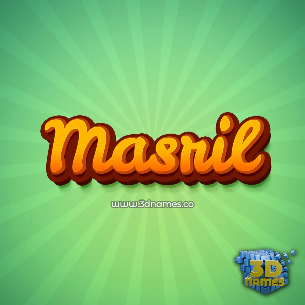 masril in Green Rays style - 3D name wallpaper